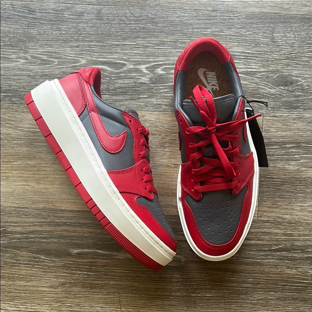 Air Jordan 1 Elevate Low Red and Gray Sneakers